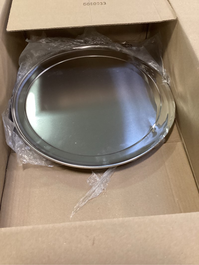 Condition photo showing As Is for New Star Foodservice 50905 Pizza Pan/Tray, Wide Rim, Aluminum, 16 Inch, Pack of 6