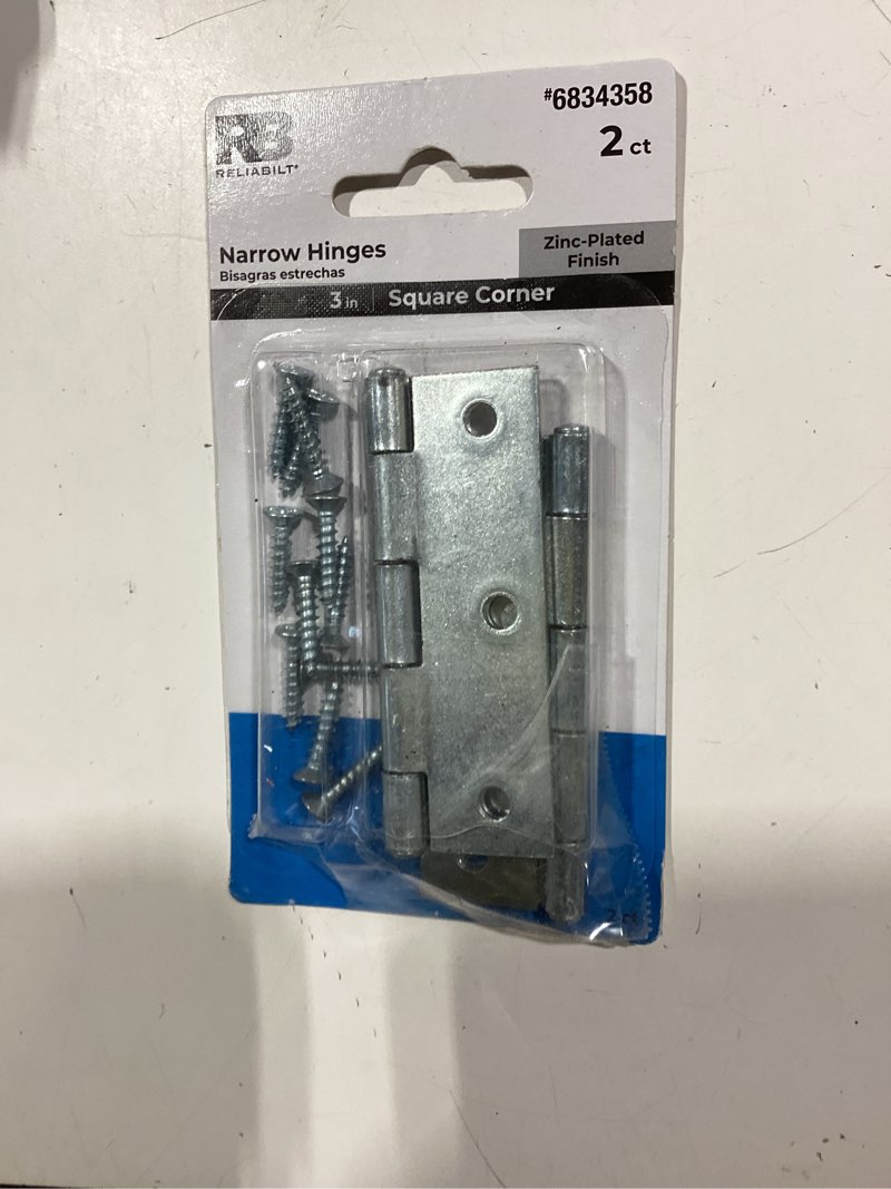 Condition photo showing Good Condition for reliabilt 3-in h zinc narrow interior door hinge 2 -pack