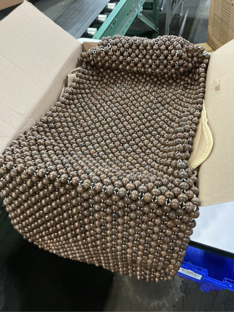Condition photo showing Good Condition for Natural Wood Beaded Seat Cover, Cool & Breathable Back Massaging Cushion for Front Seats, Automotive Seat Mat to Keep Back from Getting Sweaty While Driving, Car Accessories (Coffee)
