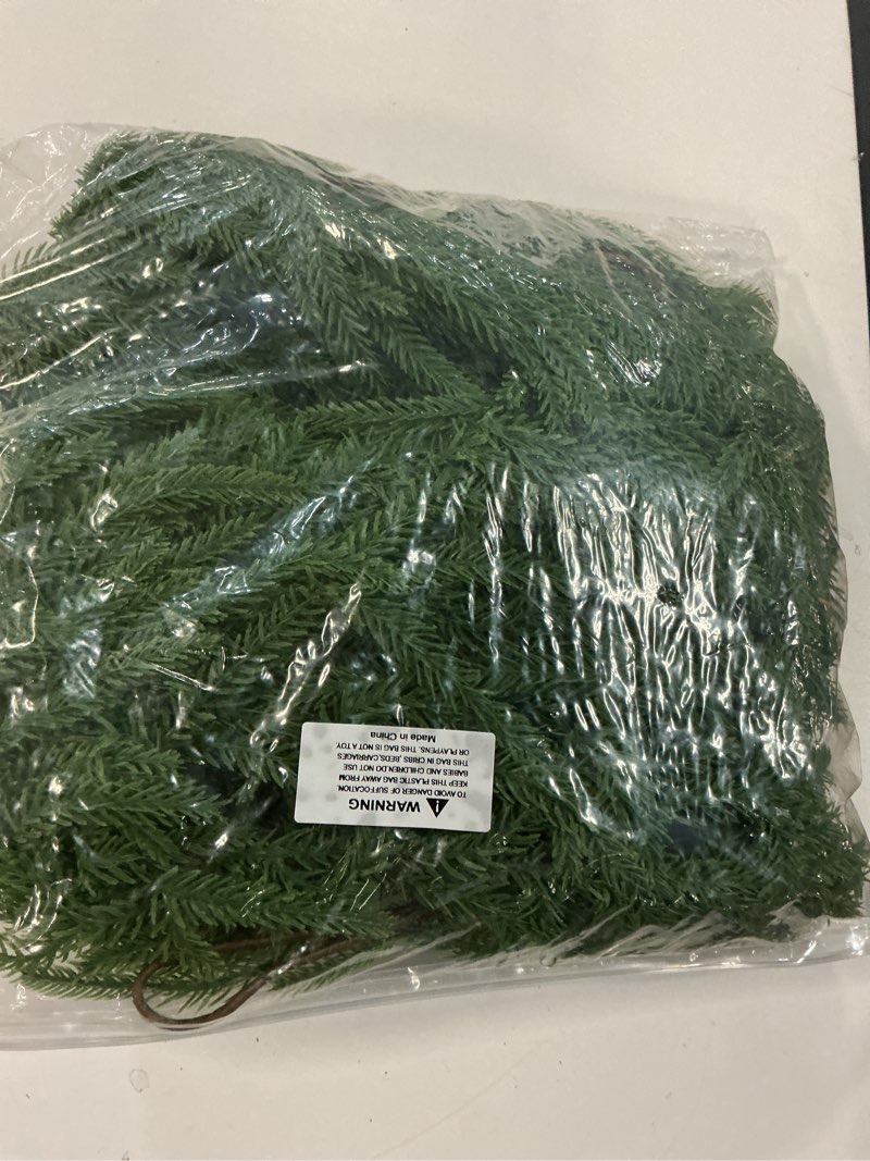 Condition photo showing New/Like New for Christmas Garland Norfolk Pine Garlands Artificial Greenery Garland for Mantle Table Fireplace Stairs Christmas Decor Garland Windows Porches Holiday Garlands Indoor Outdoor Decoration (2, 6FT) 6FT-2PCS