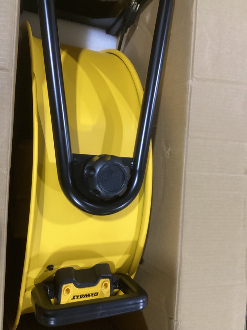 Condition photo showing As Is for dewalt dxf2490 high velocity fan, floor fans, 24 inch large electric metal rotating industrial fan with 360° adjustable tilt & large wheel, drum fans for outdoor and warehouse, yellow