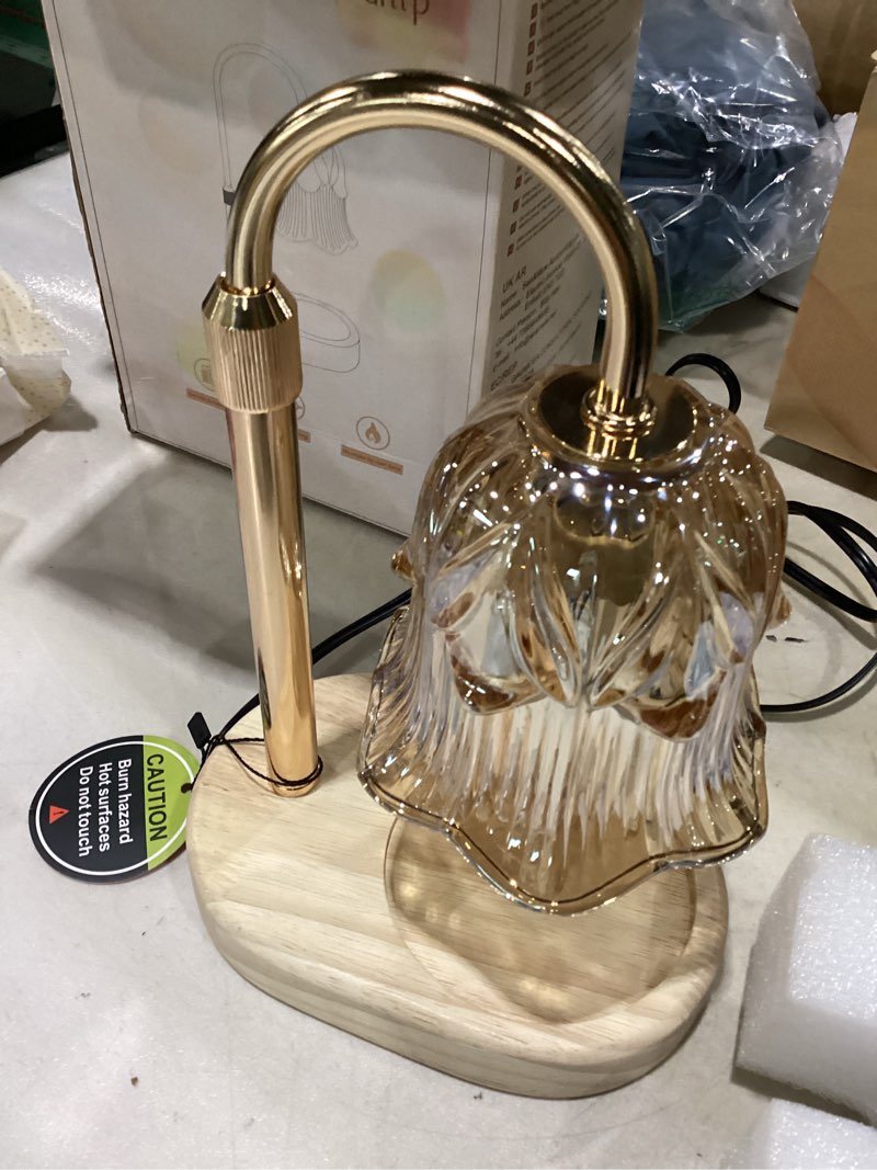 Condition photo showing Good Condition for candle warmer lamp adjustable timer - electric flower glass candles warmers adjustable height dimmable vintage base modern wax candles top warmers for small jar scented wax melts t-amber