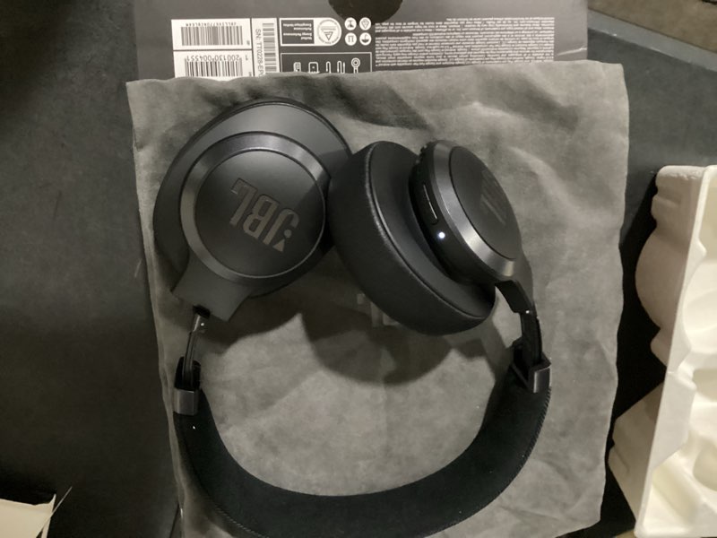 Condition photo showing New/Like New for working verified jbl wireless bluetooth over-ear headphones 1 pk