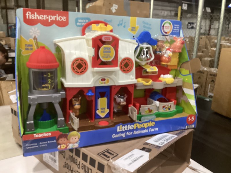 Condition photo showing New/Like New for fisher-price little people caring for animals farm electronic interactive playset with smart stages learning songs for toddlers ages 1 and up (amazon exclusive) refreshed farm