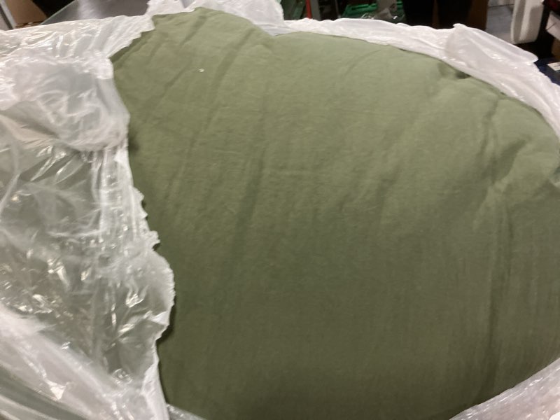 Condition photo showing As Is for mairêve embroidery comforter set, boho farmhouse western bedding set, all season bed in a bag comforter set with sheets, pillowcases & shams, olive green full 7 pieces dark olive green full(80"*90")