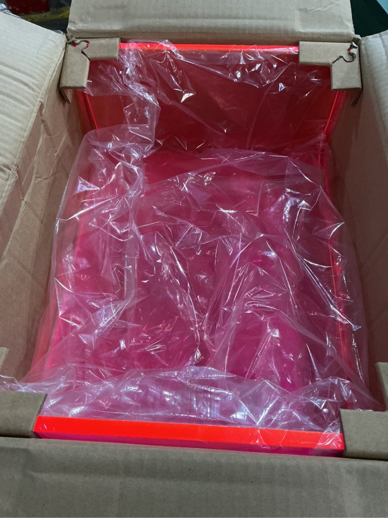 Condition photo showing New/Like New for Large Kids Step Stool for Toddlers and Adults Acrylic Toddler Step Stool for Bathroom Sink Kitchen Bedroom, Heavy Duty, 16x12x6'', Neon Pink