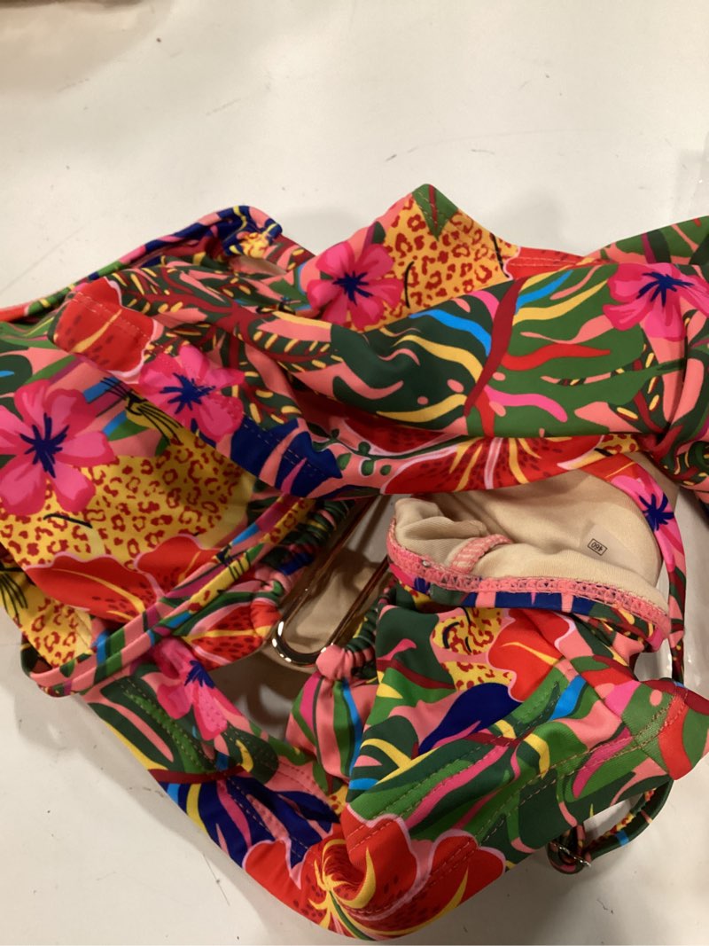 Condition photo showing New/Like New for herseas womens 2 piece high waisted u wire bikini set floral print swimsuit crisscross back bathing suit beach swimwear large tropical animal print?