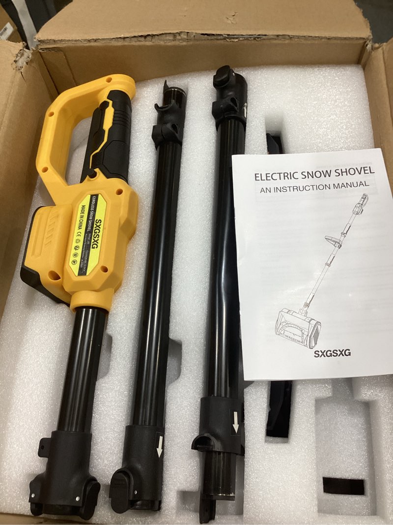 Condition photo showing As Is for Electric Snow Shovel for Dewalt 20V Max Battery, 11" Brushless Snow Blower with Adjustable Handle, Max 26 FT Snow Thrower, Cordless Snow Shovel 20V for Driveway, Sidewalk, Patio, Deck (No Battery)