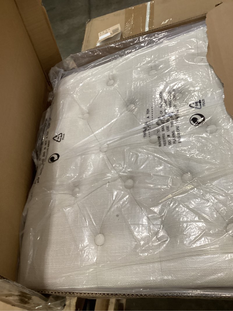 Condition photo showing Good Condition for Linen Upholstered Headboard King/Cal King Size Latest Model Wall Mount, Bed Frame Mount, Featuring High-Density Sponge Padding, Luxury Texture Easy Assembly Comfort and Style-Ivory Ivory-linen King