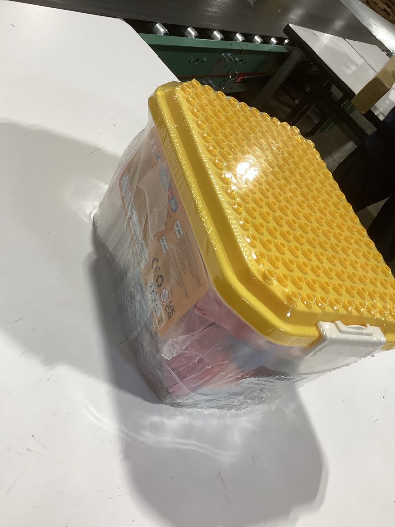 Condition photo showing New/Like New for burgkidz 150pcs jumbo building blocks with clear storage box & baseplate lid - stem educational toys for toddlers 3+ years, compatible with major building systems