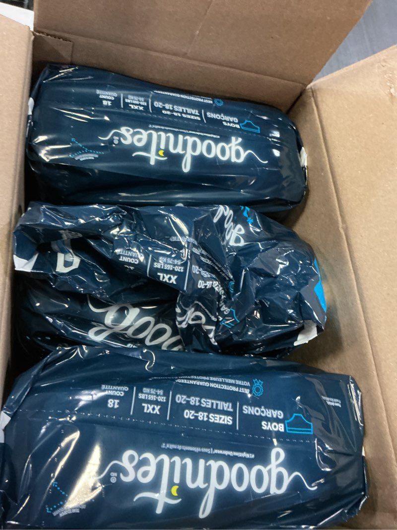 Condition photo showing As Is for Goodnites Boys' Nighttime Underwear, Size XXL (120-165 lbs), 54 Ct, Packaging May Vary XX-Large 54