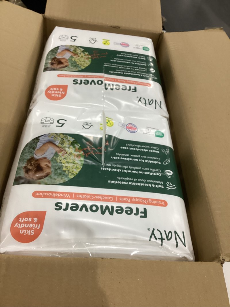 Condition photo showing Good Condition for Eco by Naty Pull-Ups Training Pants, 3T-4T (Size 5), Plant-Based and No Nasty Chemicals White, 80 Count Size 5 (80 Count)