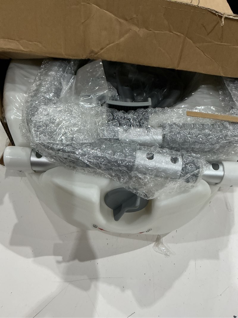 Condition photo showing As Is for homland, raised toilet seat - 5 inch elevated riser with adjustable padded arms | toilet safety seat for elongated or standard commode