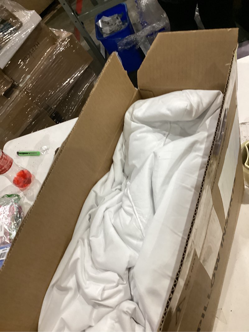 Condition photo showing As Is for puredown® Euro Pillow Inserts 24 x 24 (Pack of 2, White), Feather Down Pillow Stuffer, White Throw Pillows for Bed, Couch, and Cushion 24x24 Inch 2