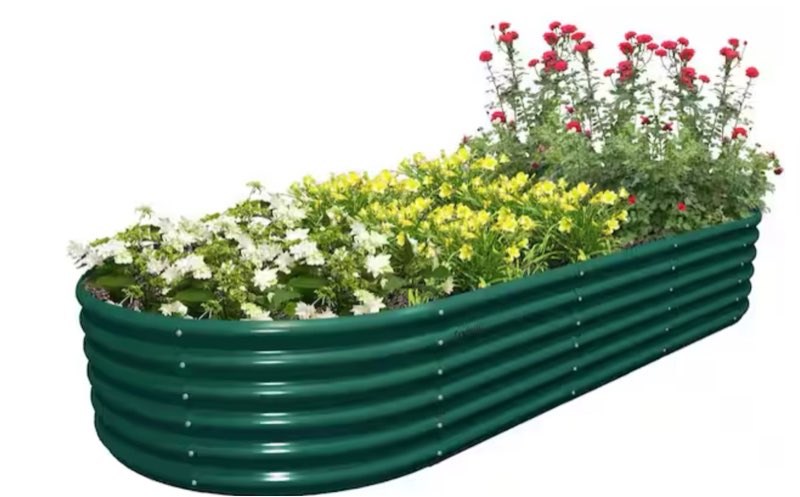 Metal oval plant green 