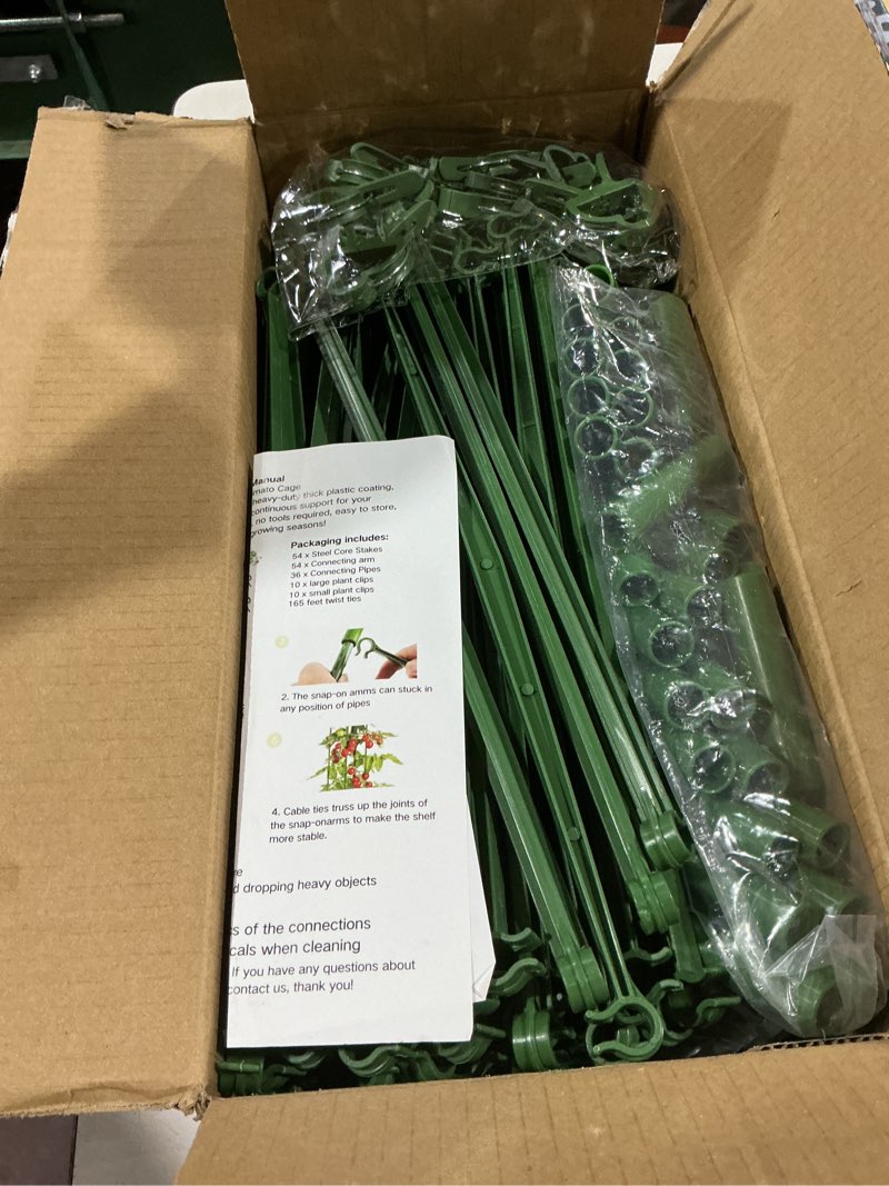Condition photo showing Good Condition for 6 pack tomato cage for garden & pots, rust-resistant tomato stakes plant cage trellis support for climbing vegetables plants flowers - 48 inch 6 pack 6.0