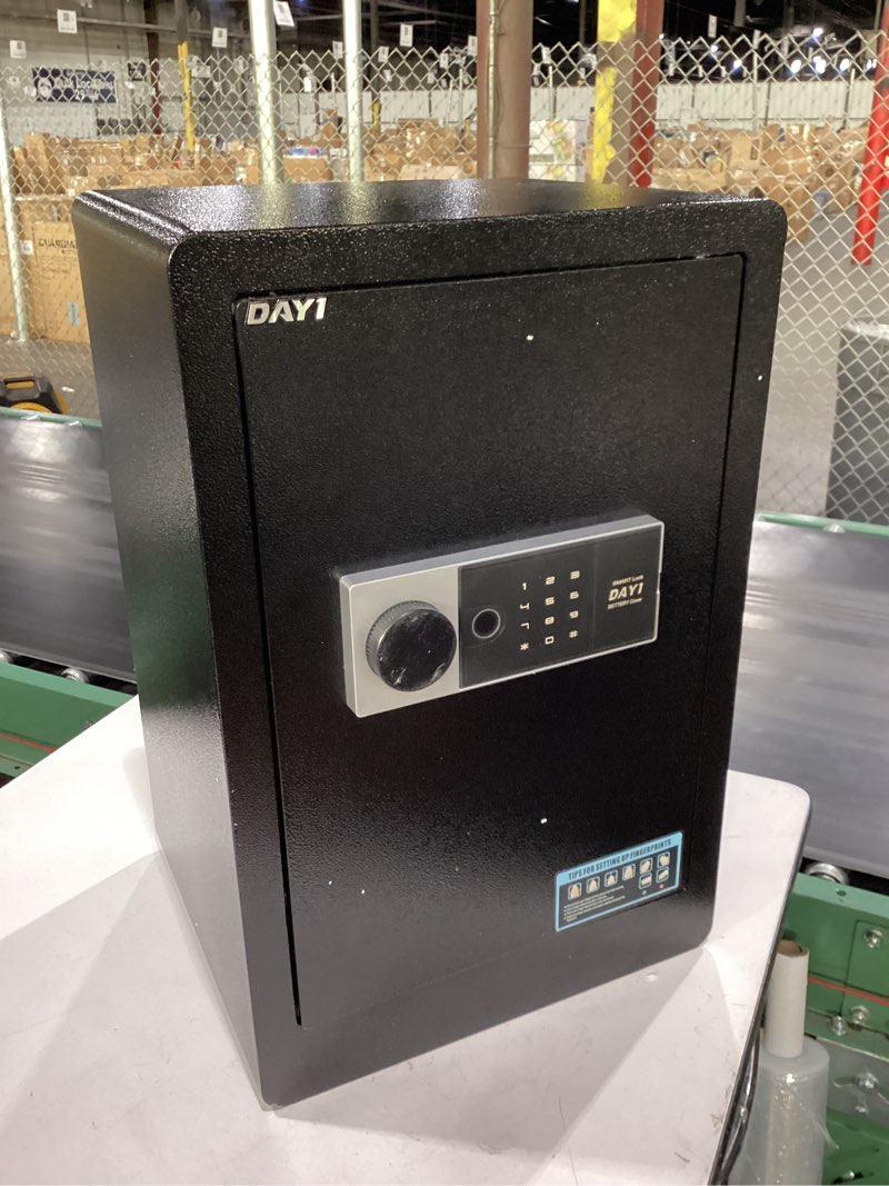 Condition photo showing Good Condition for dayi biometric fingerprint safe box, 3.0 cubic feet home safes with fireproof bag, digital touchpad security safe for money cash documents, dual alarm system - 60 plus+
