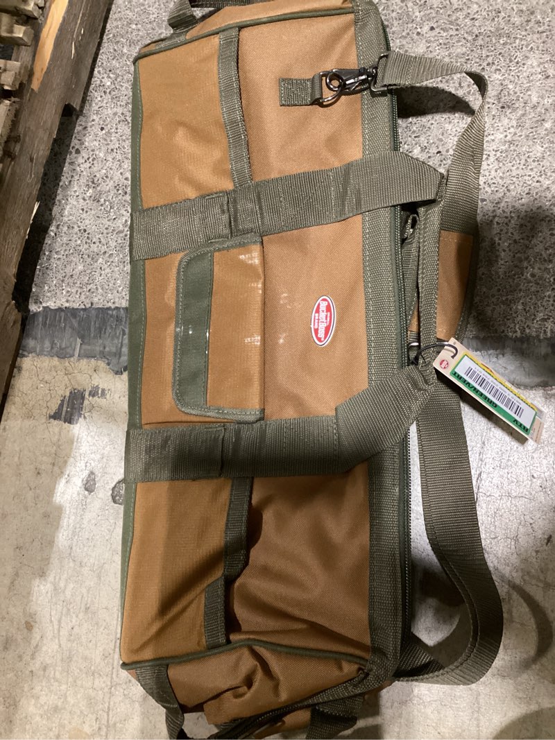 Condition photo showing Good Condition for bucket boss gatemouth 24 long boy brown and green polyester 24-in zippered tool bag