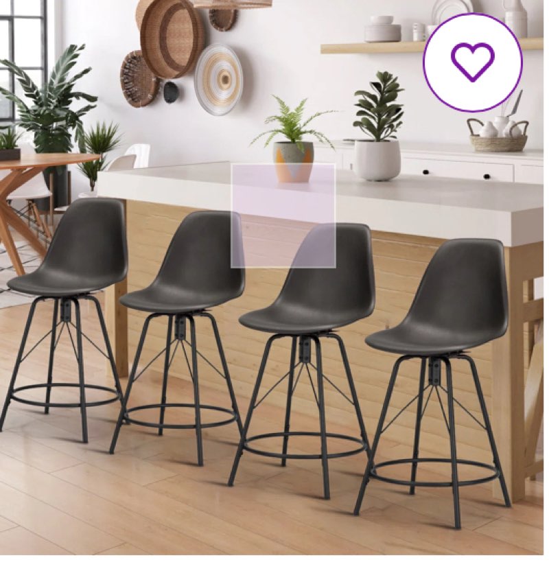Lehman Swivel Counter Stool with Metal Frame (Set of 4)