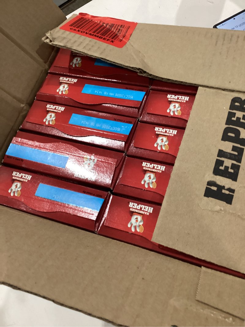 Condition photo showing Good Condition for hamburger helper three cheese pasta ,box of 12 units.