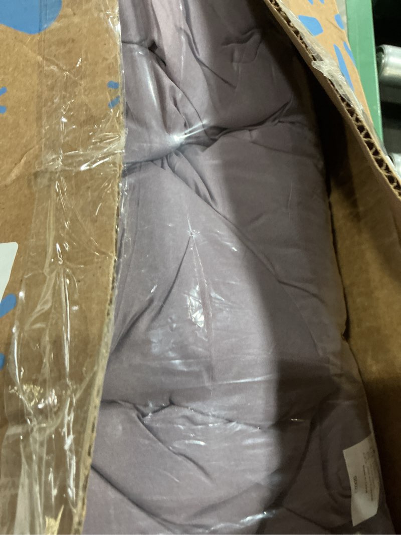 Condition photo showing As Is for rosgonia dusty purple comforter set queen, 3pcs (1 boho comforter & 2 pillowcases) all season bedding lightweight bedspread blanket quilt bed queen comforter 90"x90" dusty purple