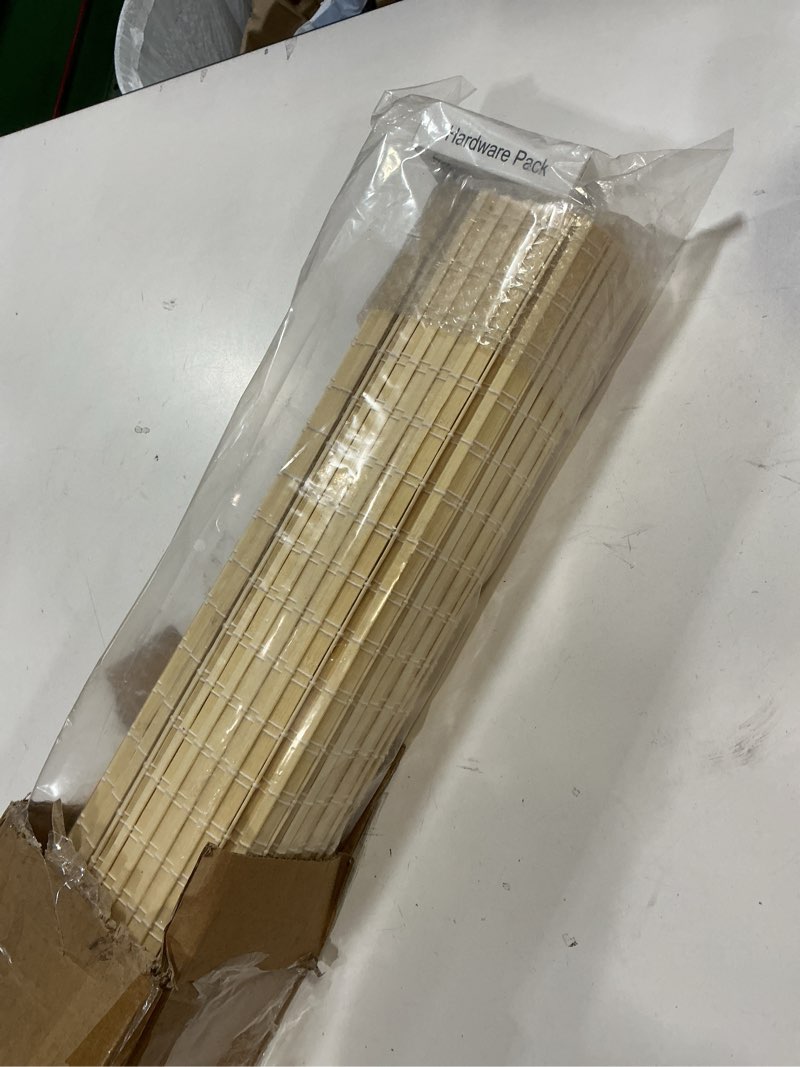 Condition photo showing Good Condition for LUCKUP Cordless Bamboo Roman Blinds Shades for Indoor Windows-Blackout Room Darkening Roman Blinds with 6" Valance Cover Enhanced Privacy, 42" W x 64" H