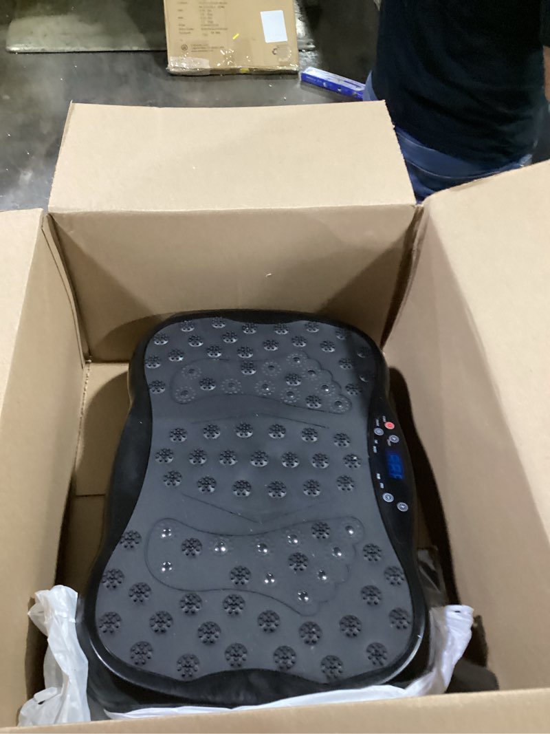 Condition photo showing Good Condition for vibration plate exercise machine for whole body lymphatic drainage | 10 preset modes & 200 levels vibrating platform for home fitness, bluetooth audio, home gym shake plate with resistance bands