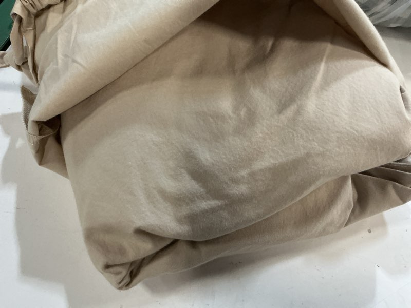 Condition photo showing As Is for quince organic brushed cotton duvet cover, twin, toffee 1pcs