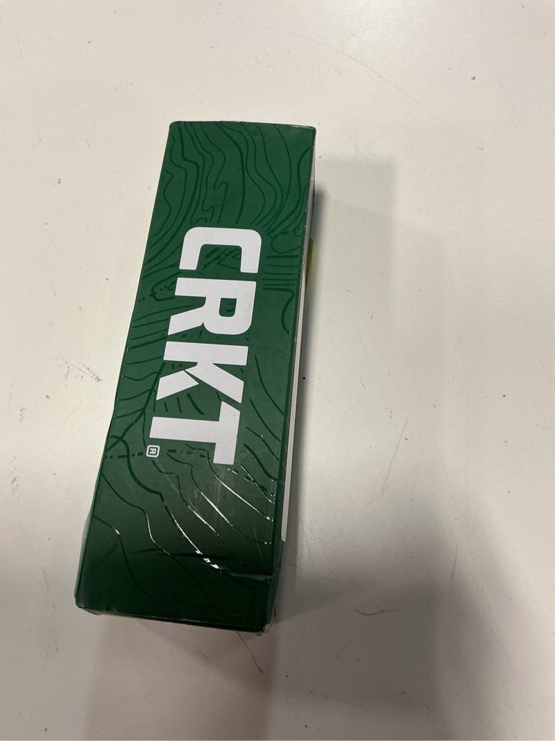 Condition photo showing New/Like New for crkt fossil folding pocket knife with frame lock and satin blade finish, black
