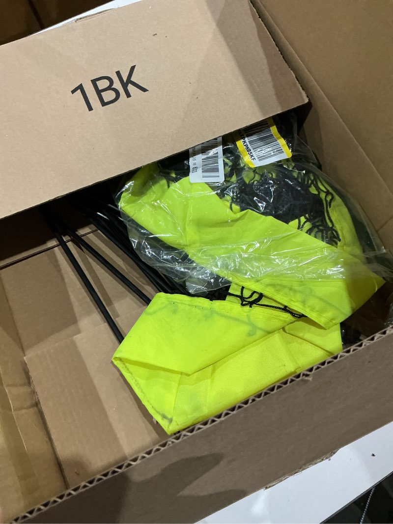 Condition photo showing As Is for Franklin Sports Blackhawk Backyard Soccer Goal - Portable Pop Up Soccer Nets - Youth + Adult Folding Indoor + Outdoor Goals - Multiple Sizes + Colors 4' x 3' Optic Yellow