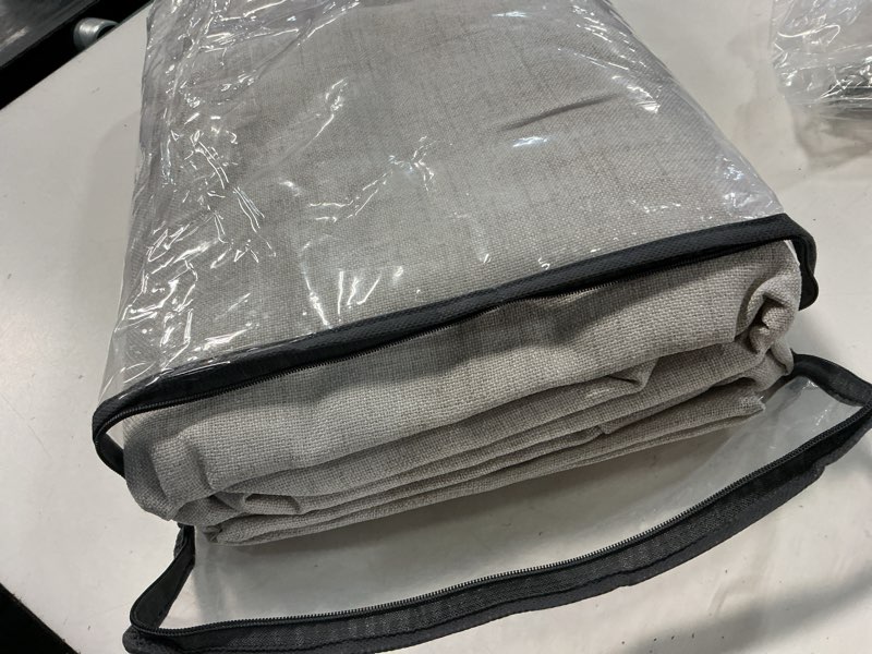 Condition photo showing New/Like New for warm beige natural fabric linen blackout curtains 96 inch long 2 panel set, 8ft thermal insulated black out drapes for bedroom living room, 50" w x 96" l 50"w x 96"l (pack of 2) natural linen
