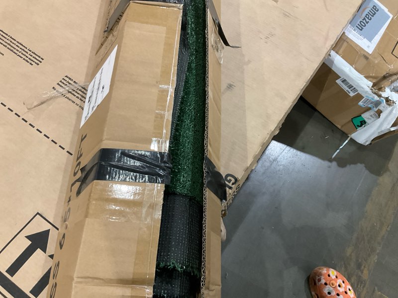 artificial grass rug indoor outdoor, 6 x 10ft faux grass turf with drainage holes, realistic artific