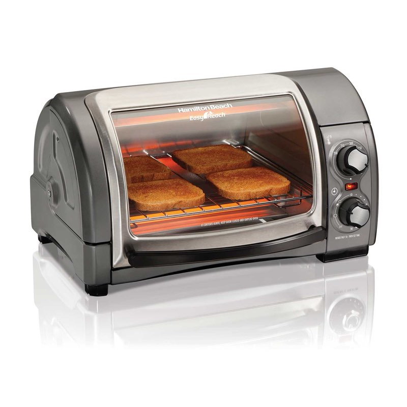 Easy Reach® 4 Slice Toaster Oven with Roll-Top Door