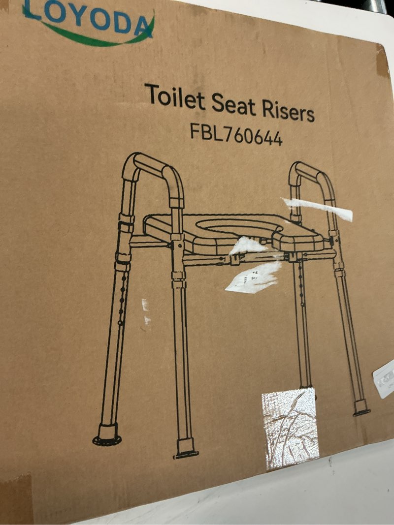 Condition photo showing New/Like New for raised toilet seat with handles, padded toilet seat risers for seniors, adjustable height & width toilet riser, handicap elevated toilet seat 500lb, fit any toilet adjustable height&width