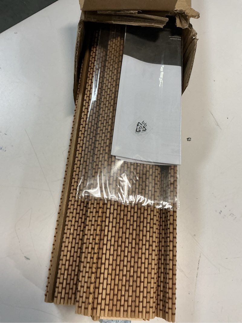 Condition photo showing Good Condition for lazblinds no tools no drill cordless bamboo roman shades, light filtering window treatment, roll up bamboo blinds for windows 32'' w x 64'' h, acorn light filtering-acorn 32" w x 64" h