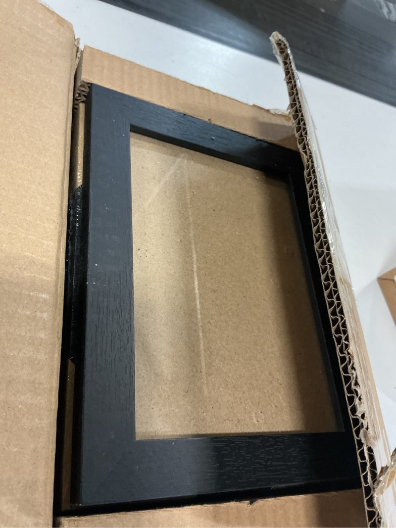 Condition photo showing Good Condition for 5x7 picture frame set - 6 pack, textured black solid wood, hd tempered glass, gallery photo frame, for wall mounting and tabletop display 6 pack black 5 x 7