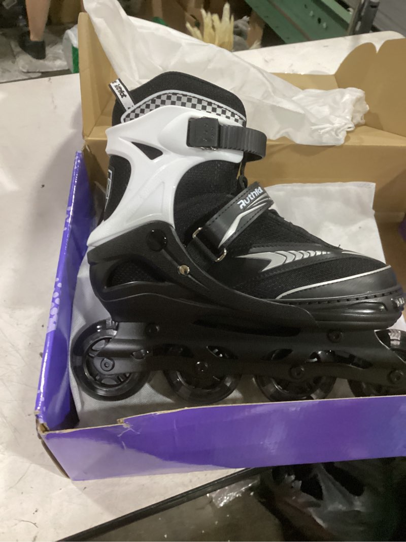 Condition photo showing Good Condition for ruthfot adjustable inline skates for boys and girls with full light up wheels, outdoor rollerskates for kids and women white large - youth (4-8.5 us)