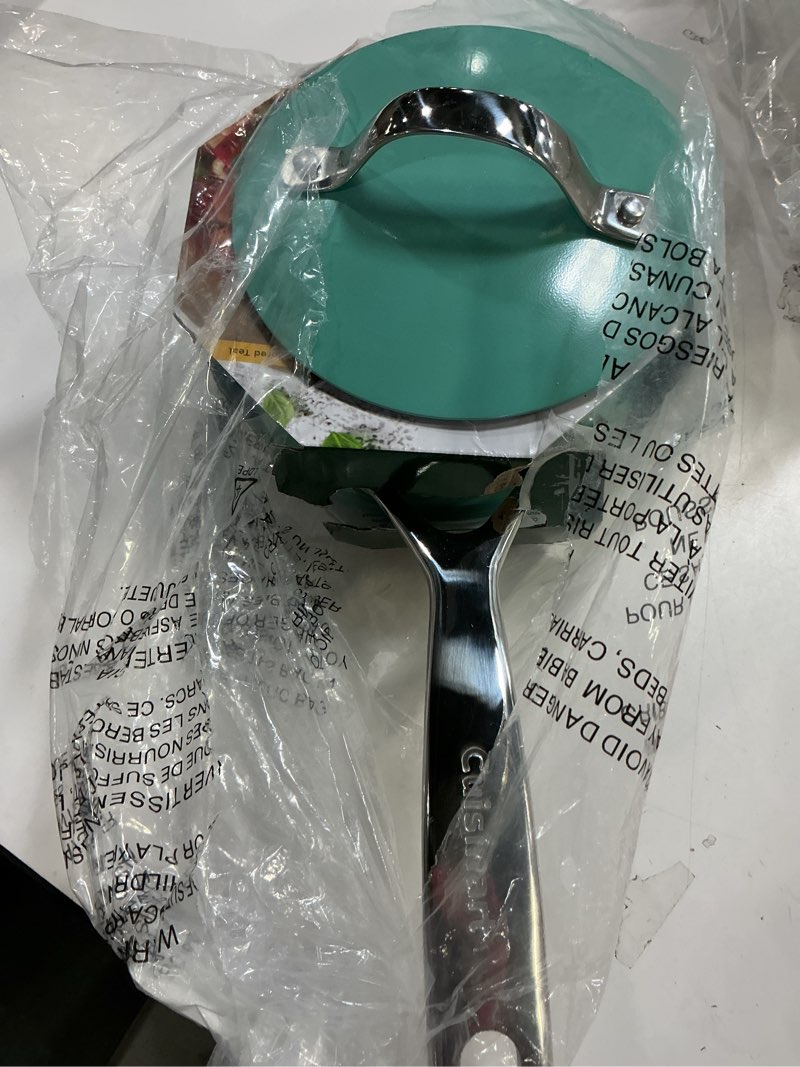 Condition photo showing Good Condition for Cuisinart Culinary Collection Nonstick 1 Qt. Saucepan + Cover, Teal Teal 1 Quart