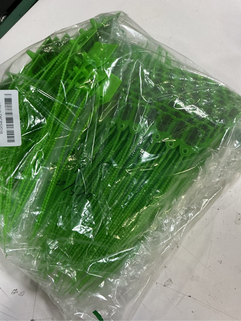 Condition photo showing Good Condition for 500 green plastic barcode seals, numberd plastic tamper seals security tags, pull-tite safety zip ties, tamper proof tags plasic locks for fire extinguishers