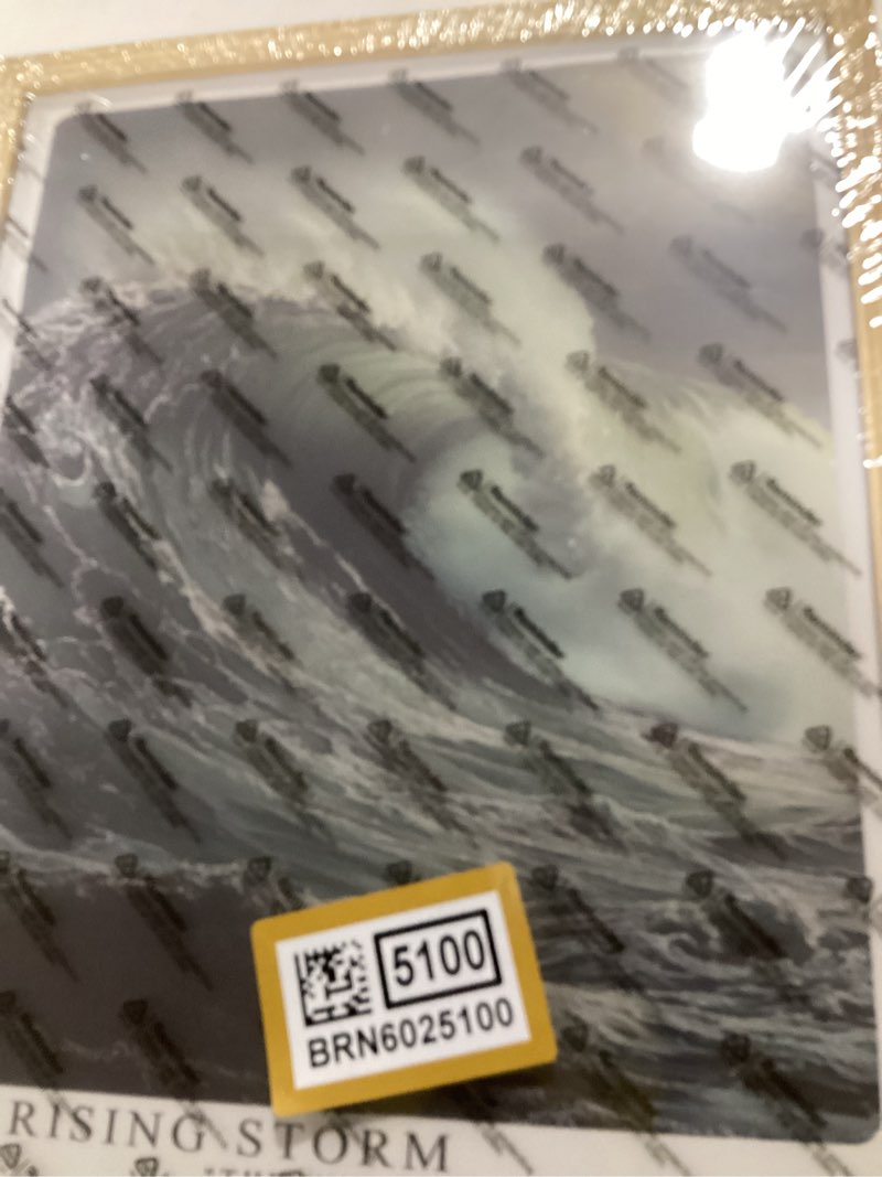 Condition photo showing New/Like New for Orvannaatr Storm Rise Ocean Wall Art – 12x16 Inch Canvas Print with Natural Oak Frame – Capturing Nature’s Force for Living Room, Bedroom, or Office – Gift Set 1 12"L x 16"W sea