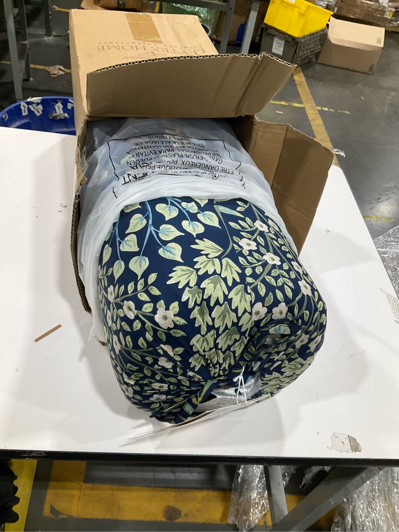 Condition photo showing Good Condition for levtex home english forest navy reversible full/queen comforter set (90x94in) with 2 pillowcases (26x20in) - floral bedding - navy, green - rayon full/queen size comforter set - soft, pre-washed