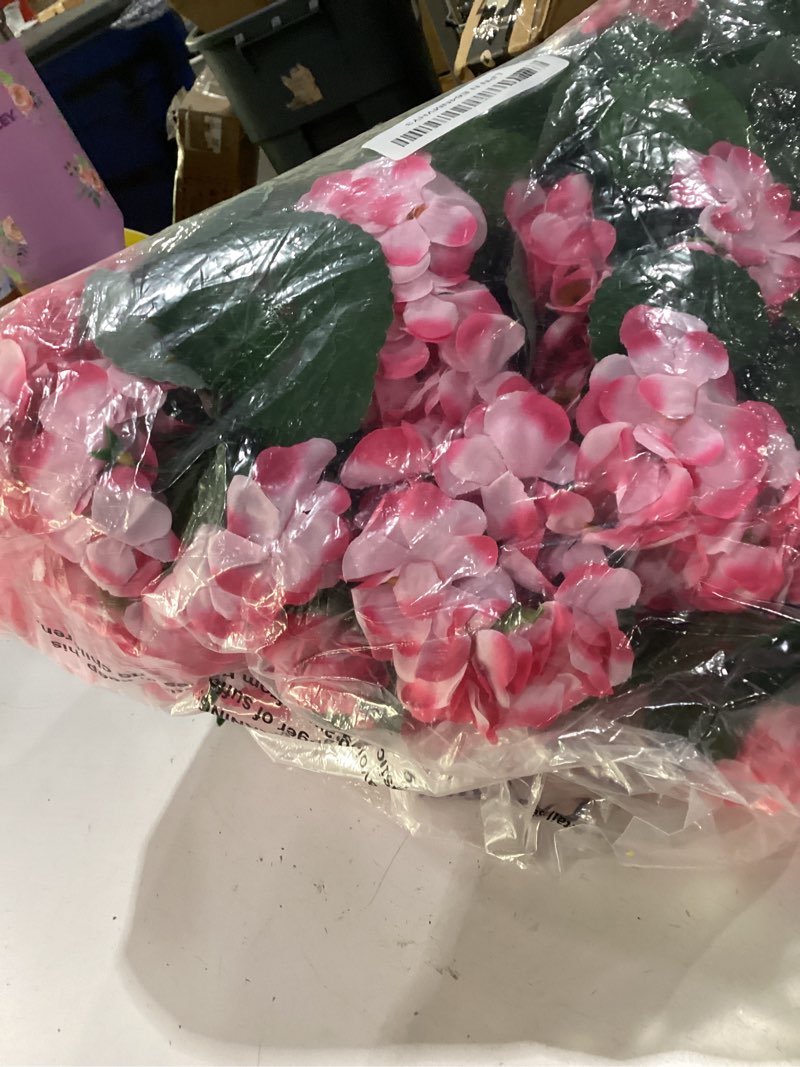 Condition photo showing New/Like New for artificial geranium fake flowers for outdoors decoration, 6 bundles silk geraniums pink flower uv resistant look real faux plants for outside planter front door garden porch patio balcony yard home 6 pink