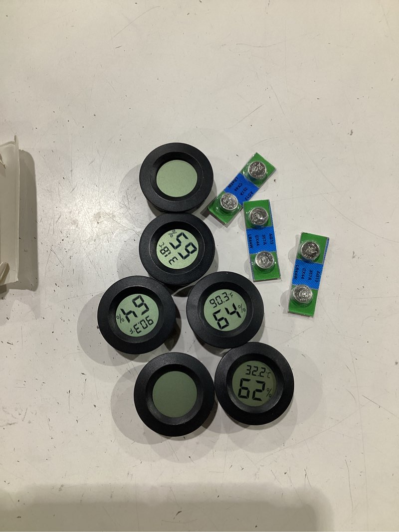 Condition photo showing Good Condition for jedew 6 pack hygrometer thermometer digital humidity meter indoor/outdoor humidity monitor reptile thermometer for greenhouse humidors terrarium jars ?/ ?(6)