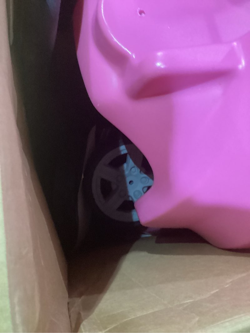 Condition photo showing As Is for step2 whisper ride cruiser kids push car, ride on toy, stroller substitute, includes seat belt & horn, made of durable plastic, max weight 50 lbs., for toddlers 1.5-4 years old, pink pink push car