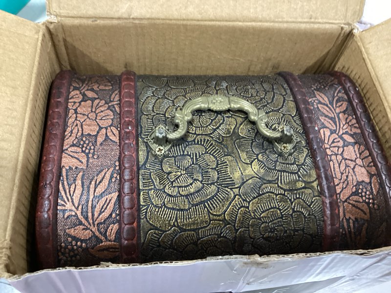 Condition photo showing Good Condition for juvale treasure chest storage boxes - dark brown wood, antique style, set of 3 - pirate chest decor & treasure box for classroom, party decorations & kids toy organization