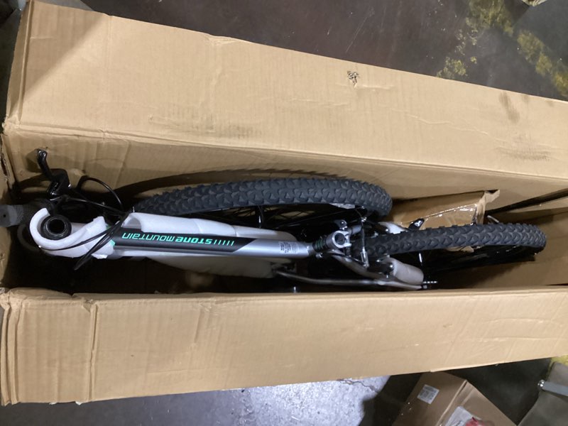 Condition photo showing Good Condition for Huffy Stone Mountain Hardtail Mountain Bike for Boys/Girls/Men/Women, 20"/24"/26" Sizes, 6 or 21 Speed Shimano Twist Shifting, Front or Dual Suspension, Comfort Saddle, Sleek Colors 24" Metallic Nickel