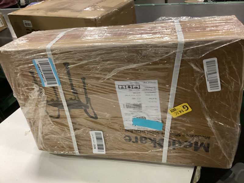 Condition photo showing New/Like New for Medokare Shower Chair with Padded Seat - Shower Bench for Seniors with Tote Bag and Handles, Shower Stool Bath Chair for Elderly, Handicap Tub Shower Seats for Adults (White Stool with Rail)