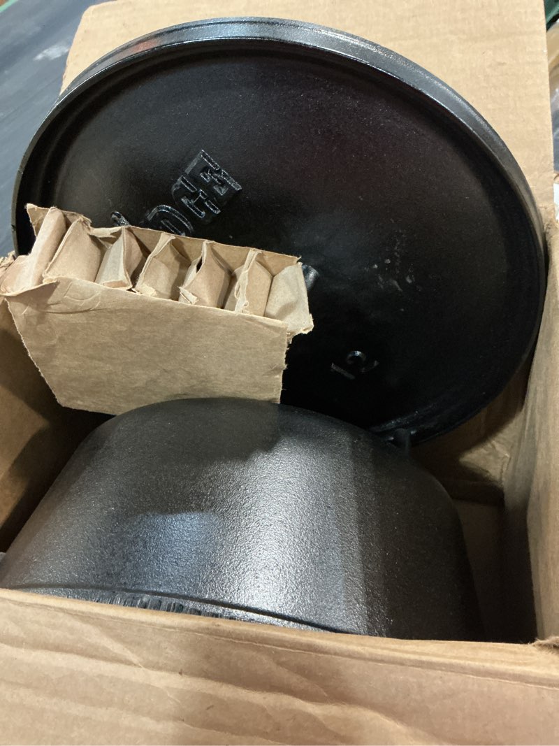 Condition photo showing As Is for Lodge Lewis & Clark Commemorative 8-Quart Camp Dutch Oven Kit