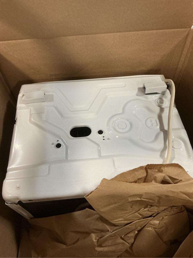 Condition photo showing As Is for ge window air conditioner unit, 5,000 btu for small rooms up to 150 sq ft. with manual adjustable fan and cooling settings, perfect for small bedroom or living room, easy install kit included, white new 5,000 btu mechanical controls white