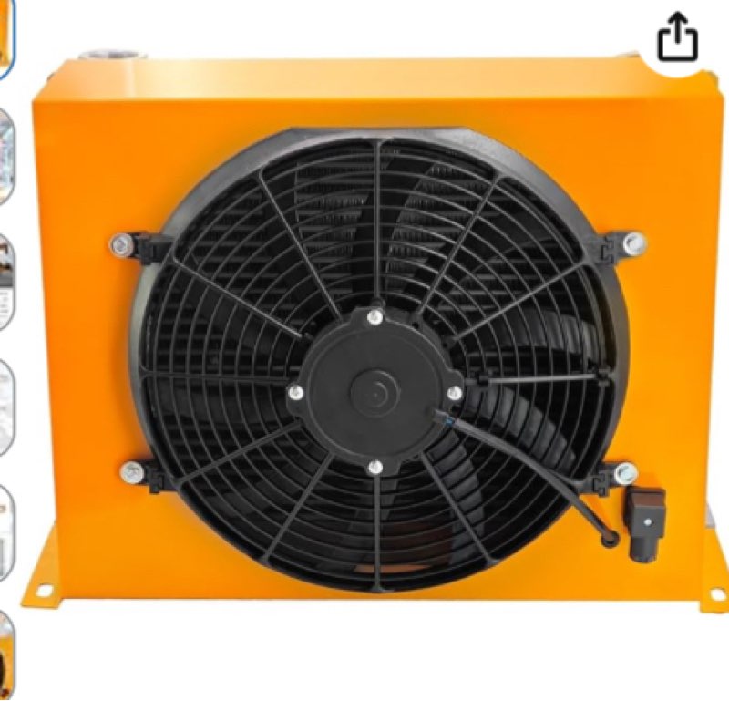 ah1490t-ca dc12v air-cooled hydraulic oil cooler radiator up to 250l/min oil flow, 24000 kcal/h cooling capacity, 120w 2mpa, ah1490t visit the arbdicco store
